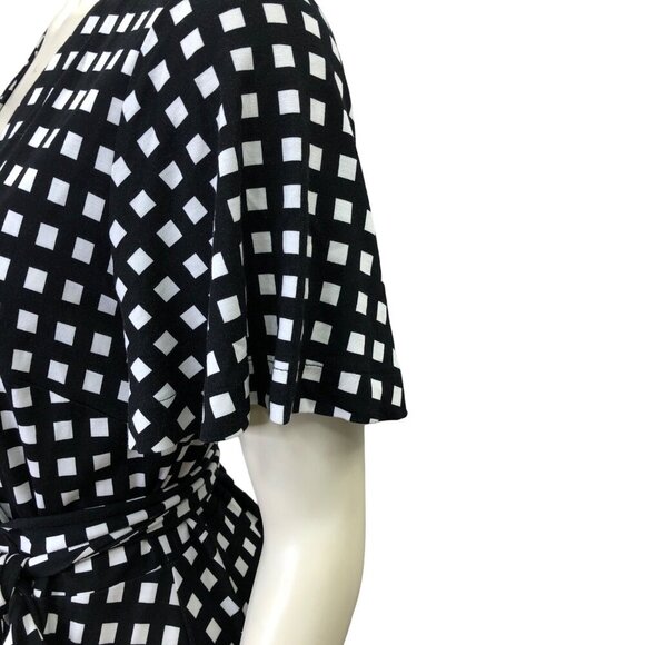 ANN TAYLOR BLACK & WHIITE WRAP AROUND DRESS 10 - Picture 7 of 7